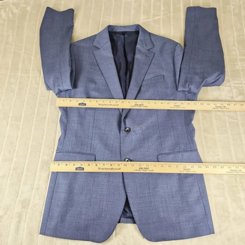 Bonobos Men's Athletic Fit Blue Wool Modern Sport Coat Blazer Suit Jacket Sz 42L